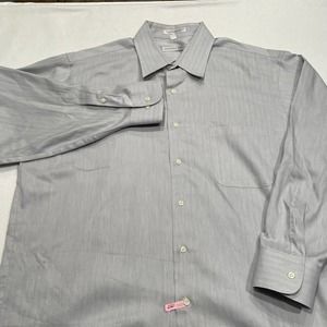 Geoffrey Beene Size XL Mens‎ Gray Shirt Pocket Button Up Long Sleeve Casual